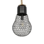 GLOBOSTAR® URBAN 999-0192 Vintage Κρεμαστό Φωτιστικό Οροφής με Ντουί 1 x E27 AC 220-240V IP20 - Μαύρο & Μπεζ - Μ28 x Π28 x Υ80cm - Image 6