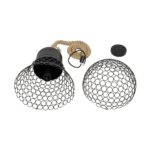 GLOBOSTAR® URBAN 999-0192 Vintage Κρεμαστό Φωτιστικό Οροφής με Ντουί 1 x E27 AC 220-240V IP20 - Μαύρο & Μπεζ - Μ28 x Π28 x Υ80cm - Image 9