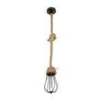 GLOBOSTAR® CAMBER 999-0200 Vintage Κρεμαστό Φωτιστικό Οροφής με Ντουί 1 x E27 AC 220-240V IP20 - Χάλκινο & Μπεζ - Μ12 x Π12 x Υ80cm