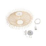 GLOBOSTAR® SASSO 999-0201 Boho Κρεμαστό Φωτιστικό Οροφής με Ντουί 1 x E27 AC 220-240V IP20 - Μπεζ - Μ50 x Π50 x Y23cm - Image 10