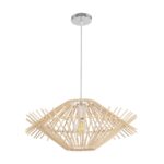 GLOBOSTAR® SASSO 999-0201 Boho Κρεμαστό Φωτιστικό Οροφής με Ντουί 1 x E27 AC 220-240V IP20 - Μπεζ - Μ50 x Π50 x Y23cm - Image 3