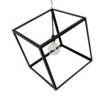 GLOBOSTAR® CUBE 999-0215 Μοντέρνο Κρεμαστό Φωτιστικό Οροφής με Ντουί 1 x E27 AC 220-240V IP20 - Μαύρο - Μ70 x Π70 x Υ87cm