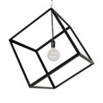 GLOBOSTAR® CUBE 999-0215 Μοντέρνο Κρεμαστό Φωτιστικό Οροφής με Ντουί 1 x E27 AC 220-240V IP20 - Μαύρο - Μ70 x Π70 x Υ87cm - Image 6