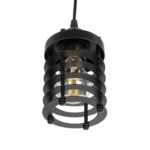 GLOBOSTAR® DARSEY 999-0227 Vintage Κρεμαστό Φωτιστικό Οροφής με Ντουί 1 x E27 AC 220-240V IP20 - Μαύρο - Μ10 x Π10 x Υ19cm - Image 5