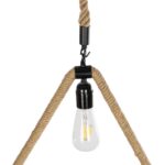 GLOBOSTAR® MALVERN 999-0235 Vintage Κρεμαστό Φωτιστικό Οροφής με Ντουί 1 x E27 AC 220-240V IP20 - Μαύρο & Μπεζ - Μ38 x Π4 x Υ42.5cm - Image 7