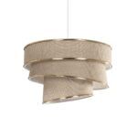 GLOBOSTAR® SIERA 203-0168 Μοντέρνο Κρεμαστό Φωτιστικό Οροφής με Ντουί 1 x E27 AC 220-240V IP20 - Μπεζ & Χρυσό - Μ38 x Π38 x Υ26cm - Image 2
