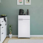 Ντουλάπι Diamond Megapap τροχήλατο χρώμα λευκό gloss 50x40x100εκ. - Image 3