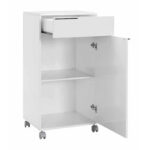 Ντουλάπι Diamond Megapap τροχήλατο χρώμα λευκό gloss 50x40x100εκ. - Image 6