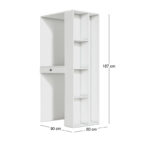 Έπιπλο πλυντηρίου - στεγνωτηρίου Bace Megapap χρώμα λευκό 90x60x187εκ. - Image 4