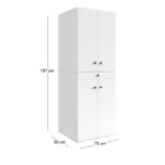 Έπιπλο πλυντηρίου - στεγνωτηρίου Kindi Megapap χρώμα λευκό 70x60x187εκ. - Image 4