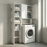 Έπιπλο πλυντηρίου Make Megapap χρώμα λευκό 96x20x180εκ.