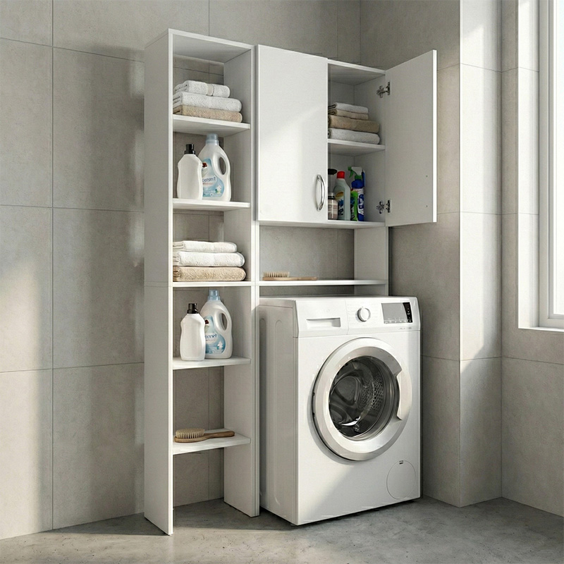 GP026-01241-0 Έπιπλο πλυντηρίου Make Megapap χρώμα λευκό 96x20x180εκ. - Image 1