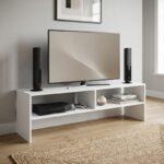 Έπιπλο τηλεόρασης Beirut Megapap χρώμα λευκό 150x30x40εκ.