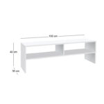 Έπιπλο τηλεόρασης Beirut Megapap χρώμα λευκό 150x30x40εκ. - Image 3