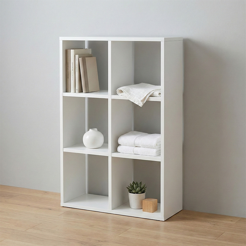 GP026-01381-0 Βιβλιοθήκη Cube Megapap χρώμα λευκό 60x20x90εκ. - Image 1