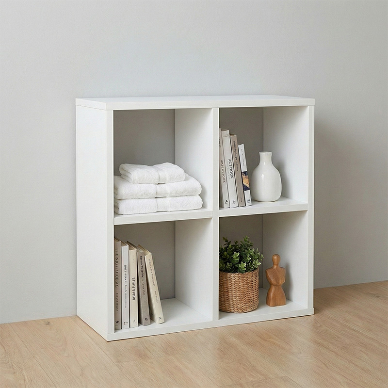 GP026-01391-0 Βιβλιοθήκη Cube Megapap χρώμα λευκό 60x20x60εκ. - Image 1