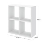 Βιβλιοθήκη Cube Megapap χρώμα λευκό 60x20x60εκ. - Image 3