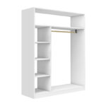 Ντουλάπα ρούχων ανοιχτή - Έπιπλο εισόδου Sandra Megapap χρώμα λευκό 120x40x150εκ. - Image 3