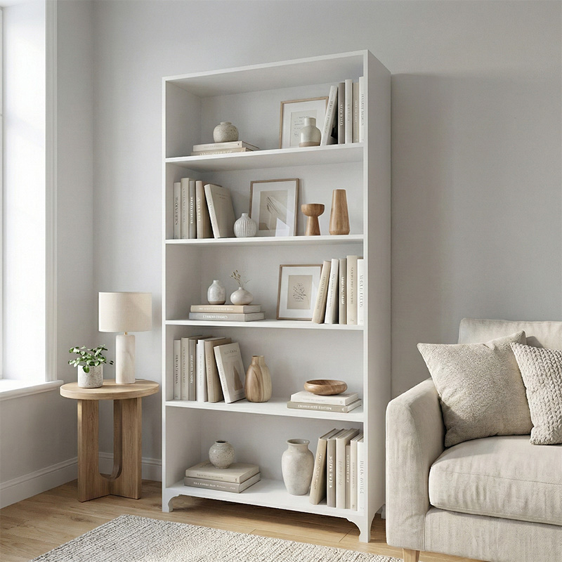 GP026-01461-0 Βιβλιοθήκη Kafka Megapap χρώμα λευκό 70x30x188εκ. - Image 1