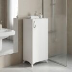 Ντουλάπι κουζίνας - μπάνιου Mine Megapap χρώμα λευκό 30x32x88εκ.