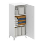 Ντουλάπι κουζίνας - μπάνιου Mine Megapap χρώμα λευκό 30x32x88εκ. - Image 2