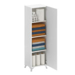 Ντουλάπι κουζίνας - μπάνιου Mine Megapap χρώμα λευκό 30x32x128εκ. - Image 2