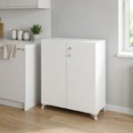 Ντουλάπι με κλειδαριά Cilem Megapap χρώμα λευκό 70x32x88εκ. - Image 3