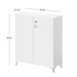 Ντουλάπι με κλειδαριά Cilem Megapap χρώμα λευκό 70x32x88εκ. - Image 5