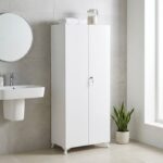 Ντουλάπα - Παπουτσοθήκη Cilem Megapap με κλειδαριά χρώμα λευκό 70x32x188εκ.