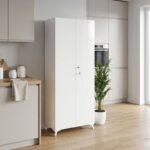 Ντουλάπα - Παπουτσοθήκη Cilem Megapap με κλειδαριά χρώμα λευκό 70x32x188εκ. - Image 3