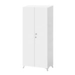 Ντουλάπα - Παπουτσοθήκη Cilem Megapap με κλειδαριά χρώμα λευκό 70x32x188εκ. - Image 4