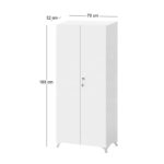 Ντουλάπα - Παπουτσοθήκη Cilem Megapap με κλειδαριά χρώμα λευκό 70x32x188εκ. - Image 5