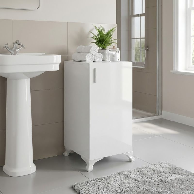 GP026-01511-0 Ντουλάπι με κλειδαριά Rene Megapap χρώμα λευκό 29x29x68εκ. - Image 1