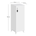 Ντουλάπι με κλειδαριά Zehra Megapap χρώμα λευκό 30x32x108εκ. - Image 5