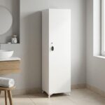 Ντουλάπι με κλειδαριά Zehra Megapap χρώμα λευκό 30x32x168εκ.