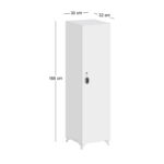 Ντουλάπι με κλειδαριά Zehra Megapap χρώμα λευκό 30x32x168εκ. - Image 5