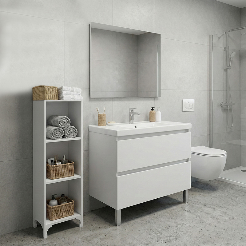 GP026-01571-0 Βιβλιοθήκη - Ραφιέρα Clare Megapap χρώμα λευκό 30x20x108εκ. - Image 1