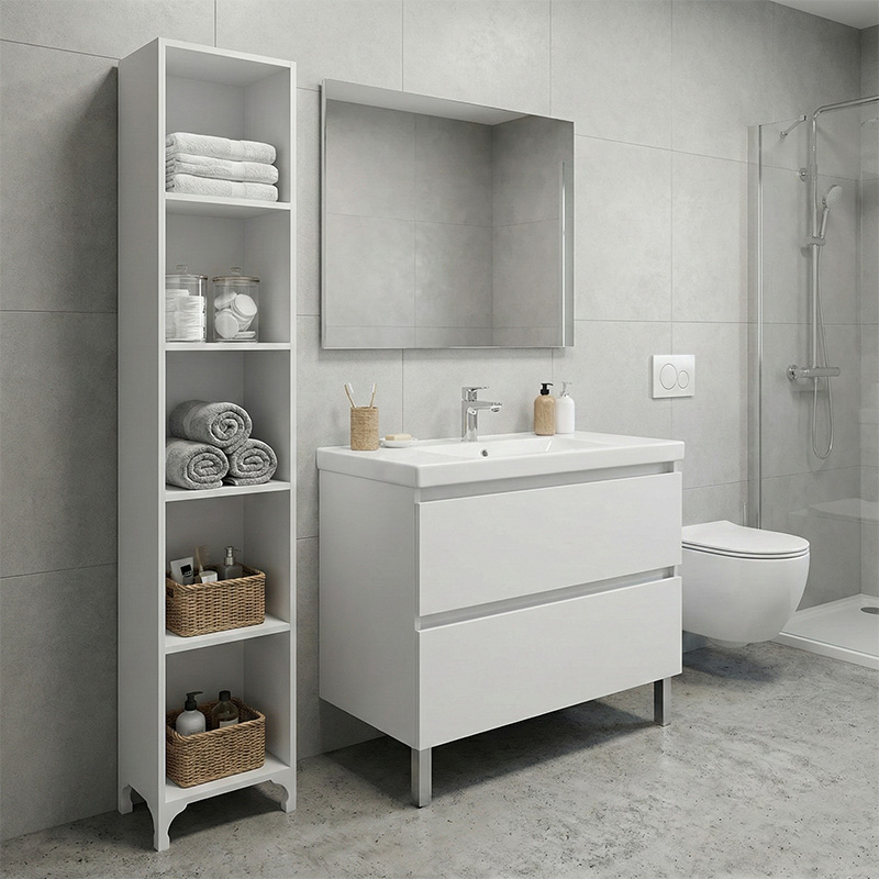 GP026-01601-0 Βιβλιοθήκη - Ραφιέρα Clare Megapap χρώμα λευκό 30x20x168εκ. - Image 1