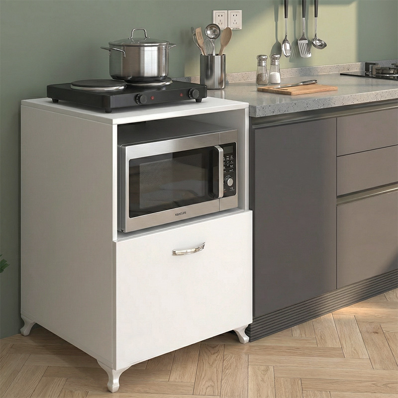 GP026-01651-0 Έπιπλο κουζίνας για φουρνάκι Nadine Megapap χρώμα λευκό 60x57x85εκ. - Image 1