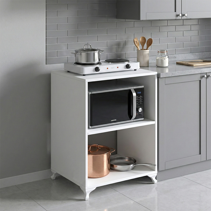 GP026-01661-0 Έπιπλο κουζίνας για φουρνάκι Nadine Megapap χρώμα λευκό 60x56x85εκ. - Image 1