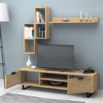 Σύνθεση τηλεόρασης Lonsa Megapap χρώμα φυσικό οξιάς 160x35x40εκ. - Image 2