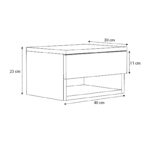 Κομοδίνο επιτοίχιο Mary Megapap χρώμα γκρι σκυροδέματος 40x30x23εκ. - Image 7