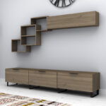 Σύνθεση τηλεόρασης Heydar Megapap χρώμα καρυδί 210x35x40εκ. - Image 4