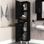 Ντουλάπι κουζίνας - μπάνιου Selina Megapap χρώμα sencron black 35x31x179εκ. - Image 2