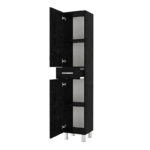 Ντουλάπι κουζίνας - μπάνιου Selina Megapap χρώμα sencron black 35x31x179εκ. - Image 9