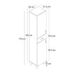 Ντουλάπι κουζίνας - μπάνιου Selina Megapap χρώμα sapphire oak 35x31x179εκ. - Image 11