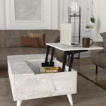 Τραπεζάκι σαλονιού Roy Megapap με σερβιτόρο χρώμα λευκό εφέ μαρμάρου 121x69x40εκ. - Image 5