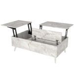 Τραπεζάκι σαλονιού Roy Megapap με σερβιτόρο χρώμα λευκό εφέ μαρμάρου 121x69x40εκ. - Image 10