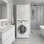 Έπιπλο πλυντηρίου Romme Megapap χρώμα λευκό εφέ μαρμάρου 65x27,1x180εκ. - Image 8