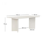 Τραπέζι Linza Megapap χρώμα λευκό 180x90x75εκ. - Image 7